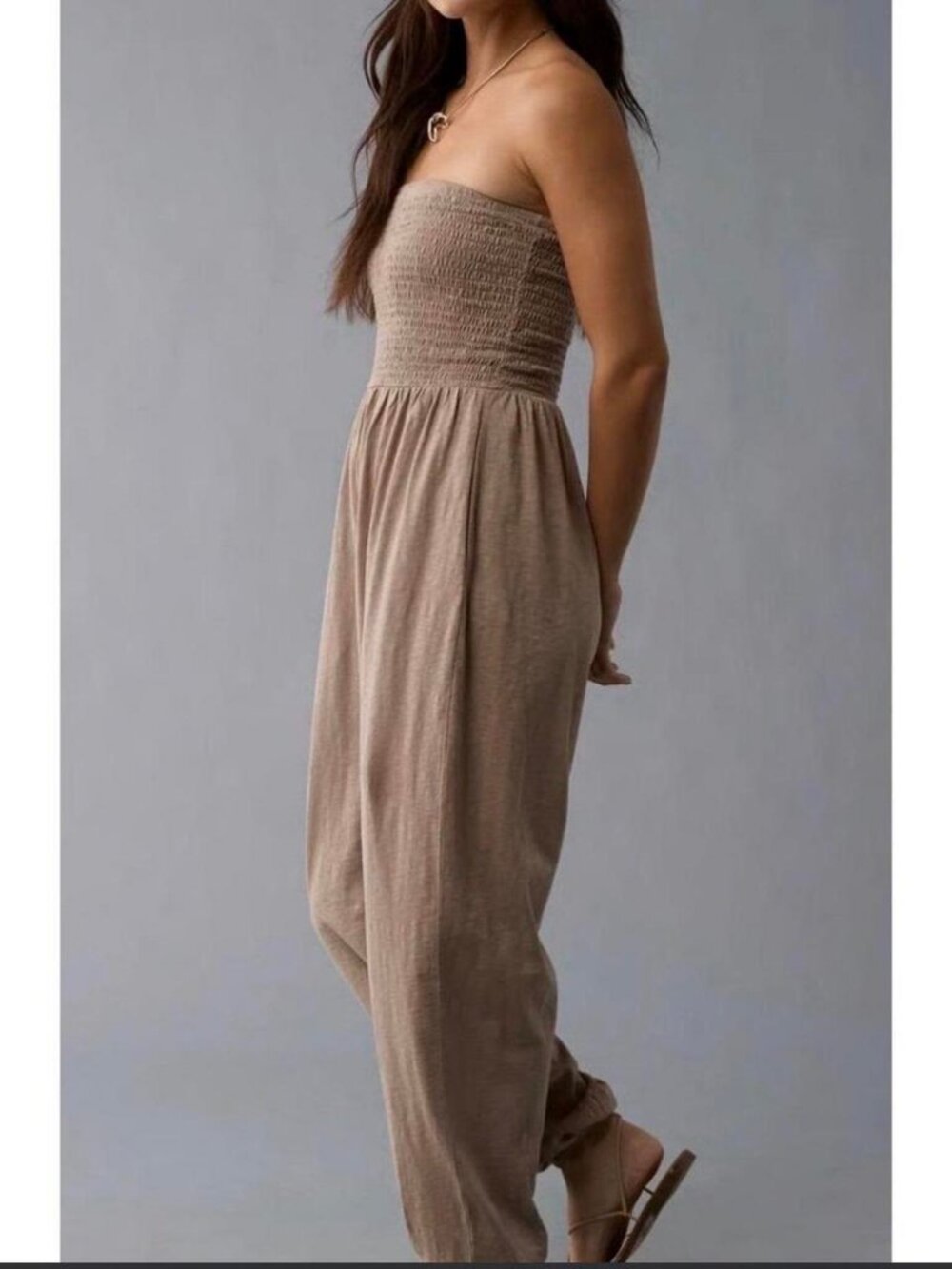 American Eagle Strapless Tube Smocked Jumpsuit Size XS